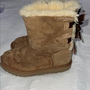 UGG Brown and Cream Suede Boots with Sheepskin Lining